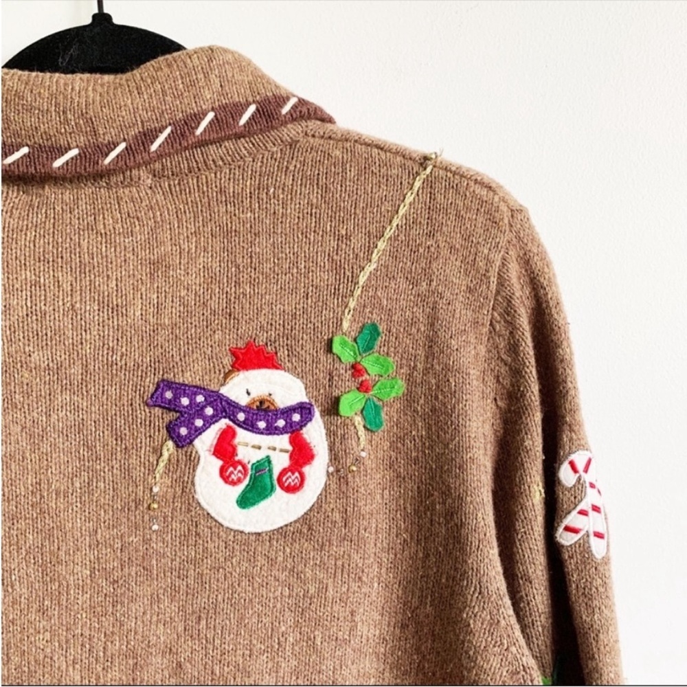 Reference Point Wool Blend Christmas Cardigan Med… - image 8
